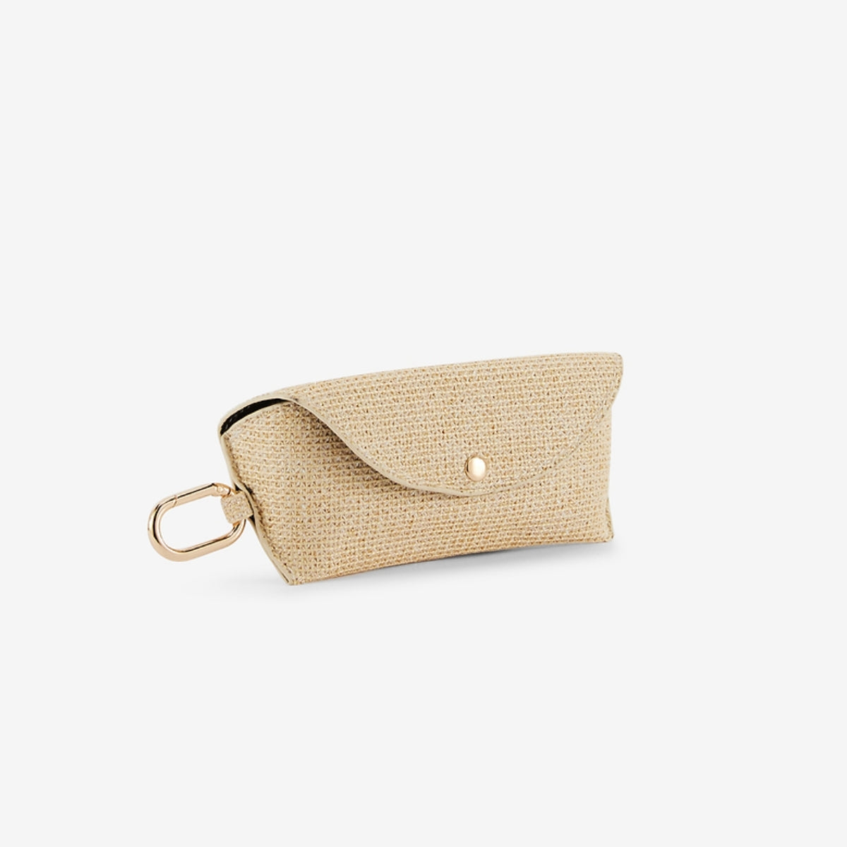 Etui à lunettes effet paille beige