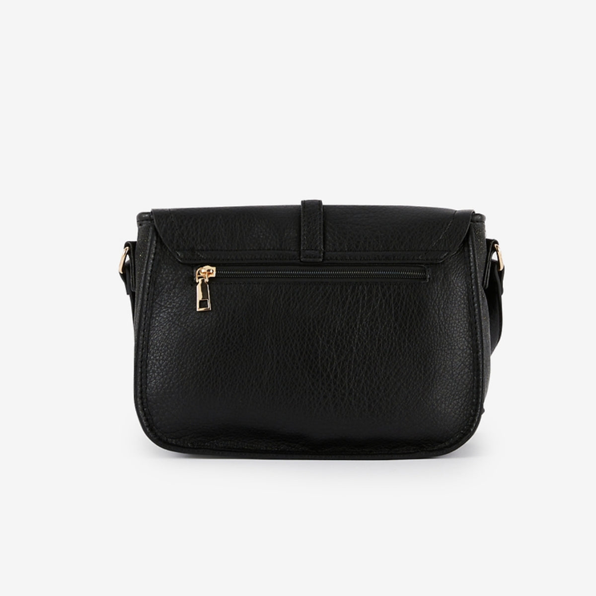 Sac à bandoulière bi-matière noir
