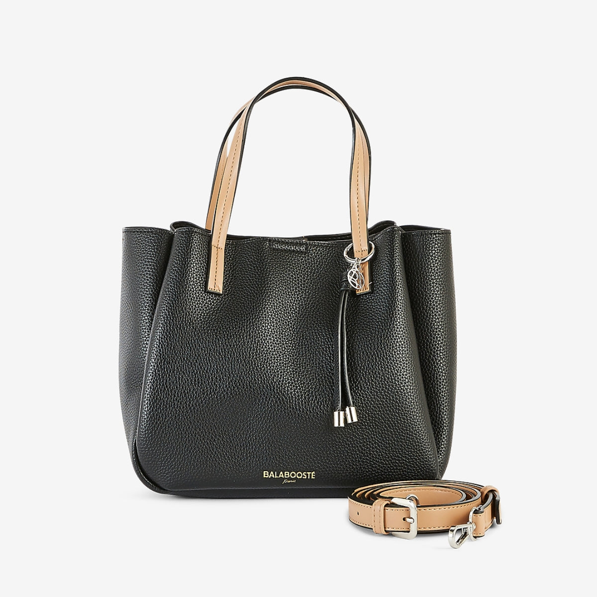 Sac à main effet grainé noir