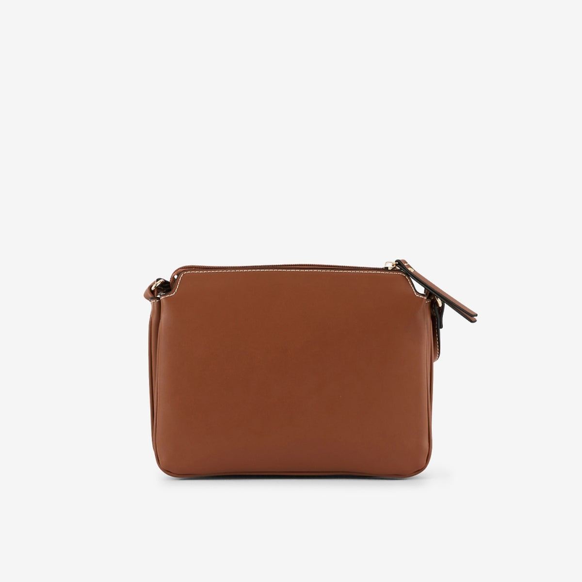 Sac à bandoulière bi-matière camel  et écru
