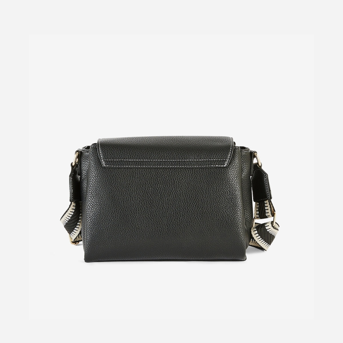 Sac à bandoulière effet grainé noir