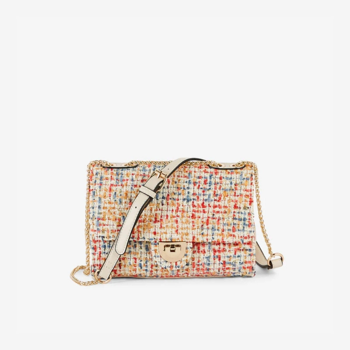 Sac à bandoulière en tweed multicolore