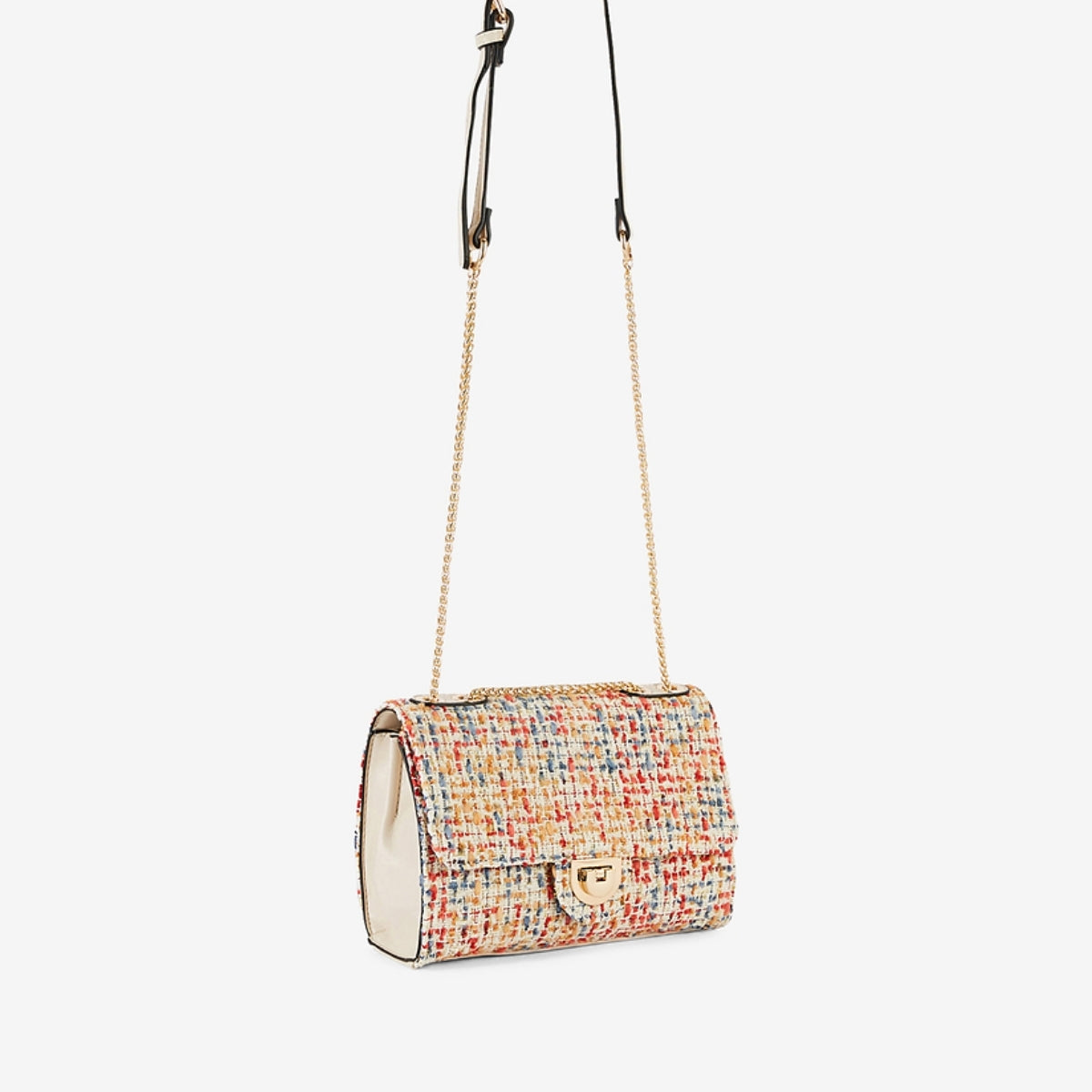 Sac à bandoulière en tweed multicolore