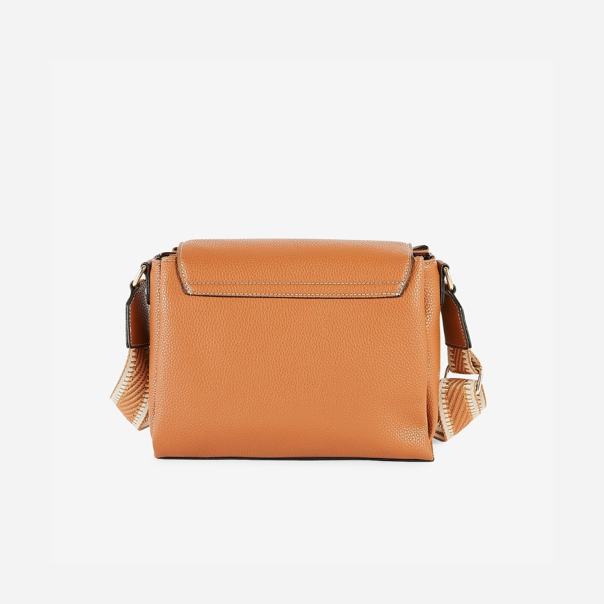 Sac à bandoulière effet grainé camel