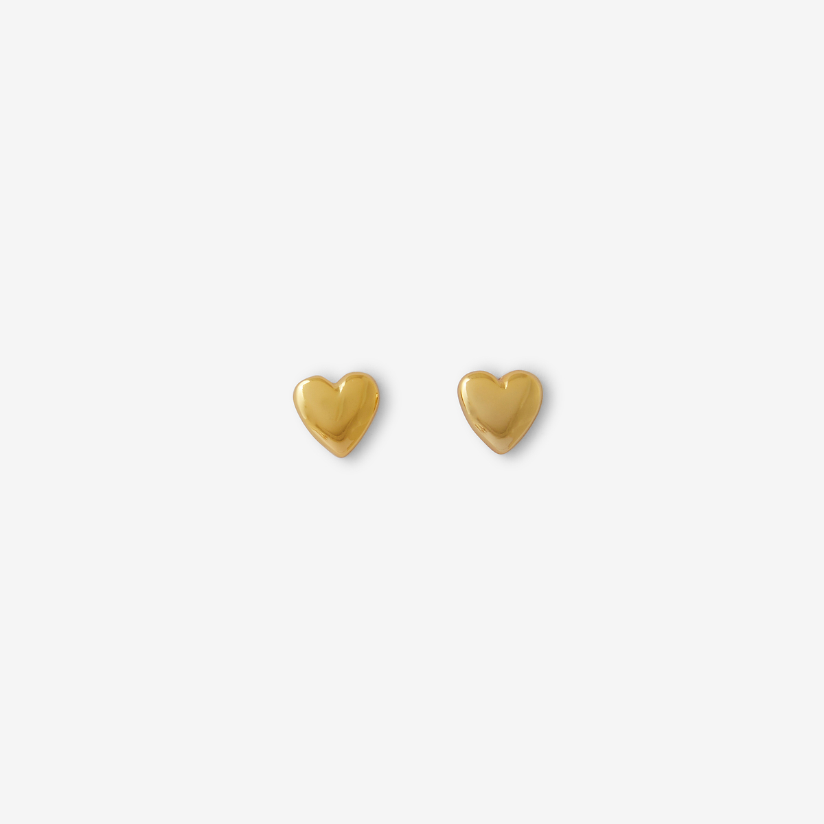 Puces d'oreilles cœur dorées - argent garanti 925