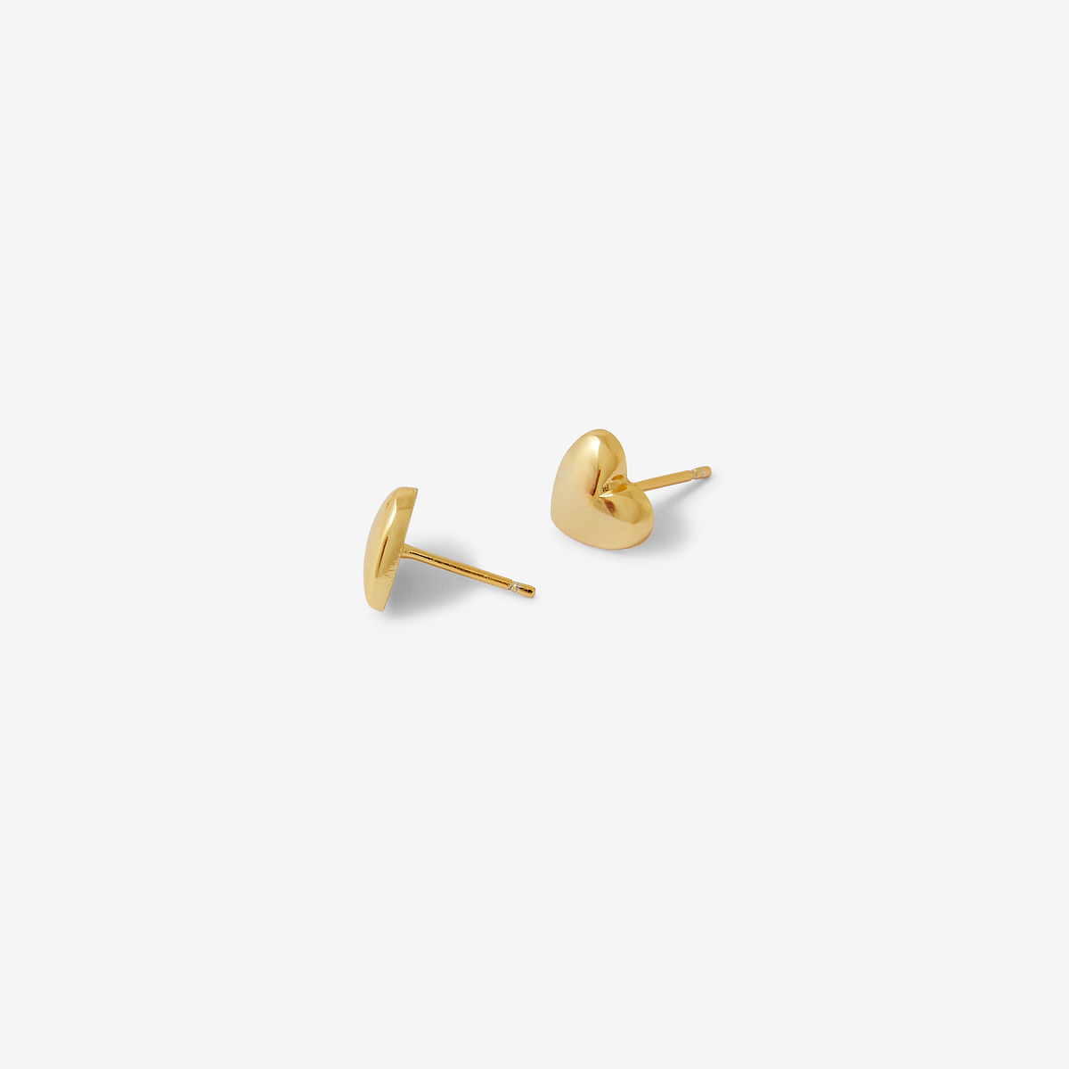 Puces d'oreilles cœur dorée en argent garanti