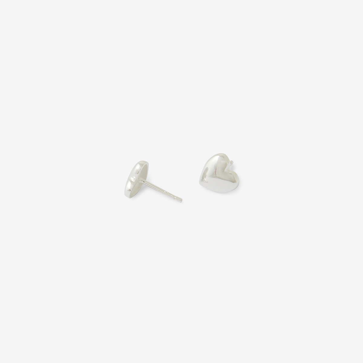 Puces d'oreilles cœur argentées - argent garanti 925