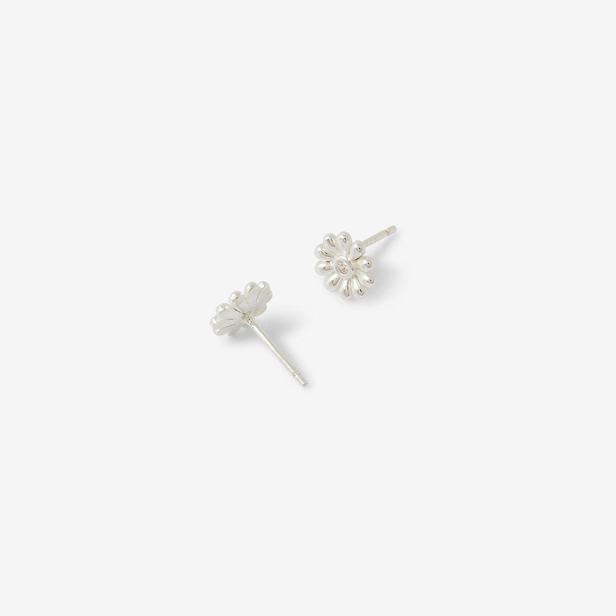Puces d'oreilles fleur Argent Garanti