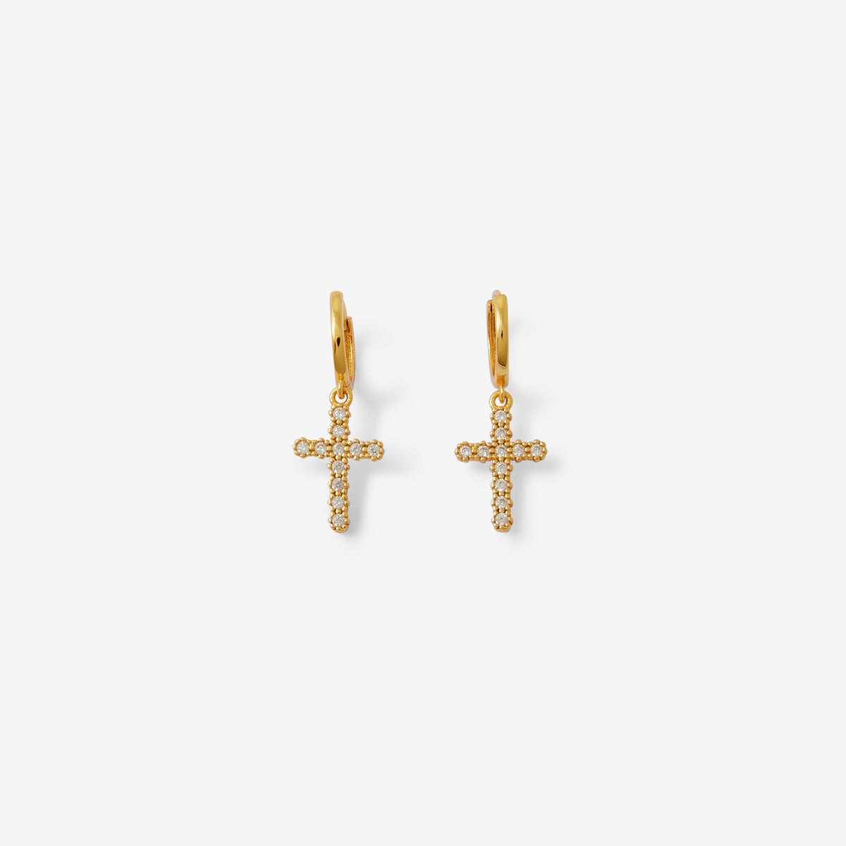 Boucles d'oreilles pendentif croix zircon et argent garanti 925