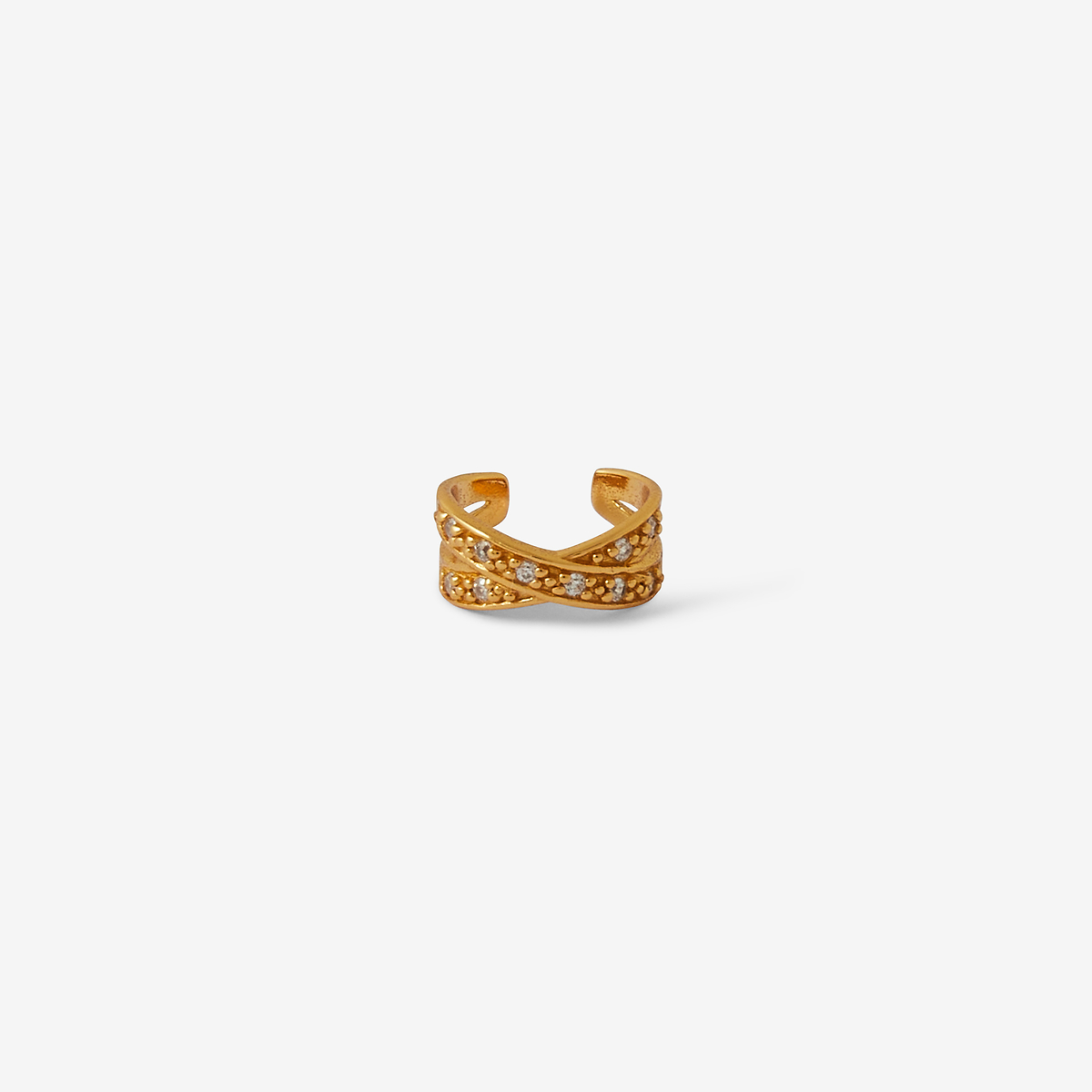 Ear cuff en argent garanti avec strass de zirconium