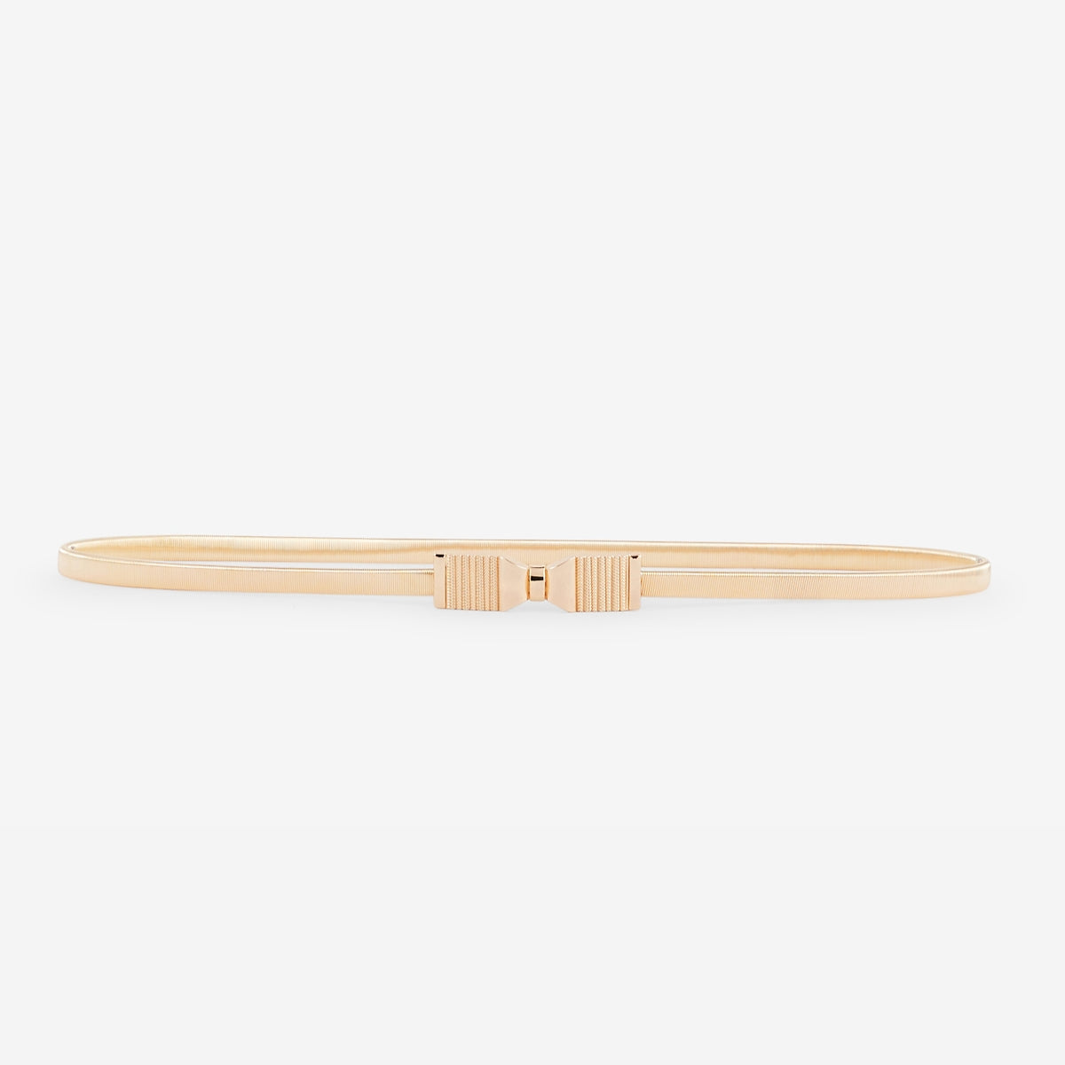 Ceinture fine élastique boucle noeud doré