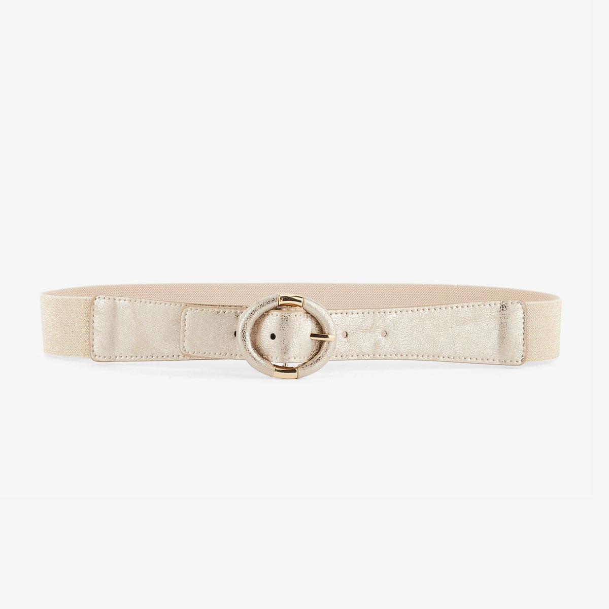 Ceinture élastique dorée à boucle ronde