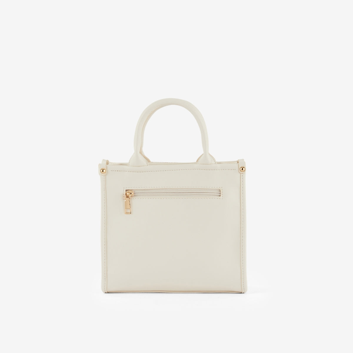 Sac porté main bi-matière ivoire
