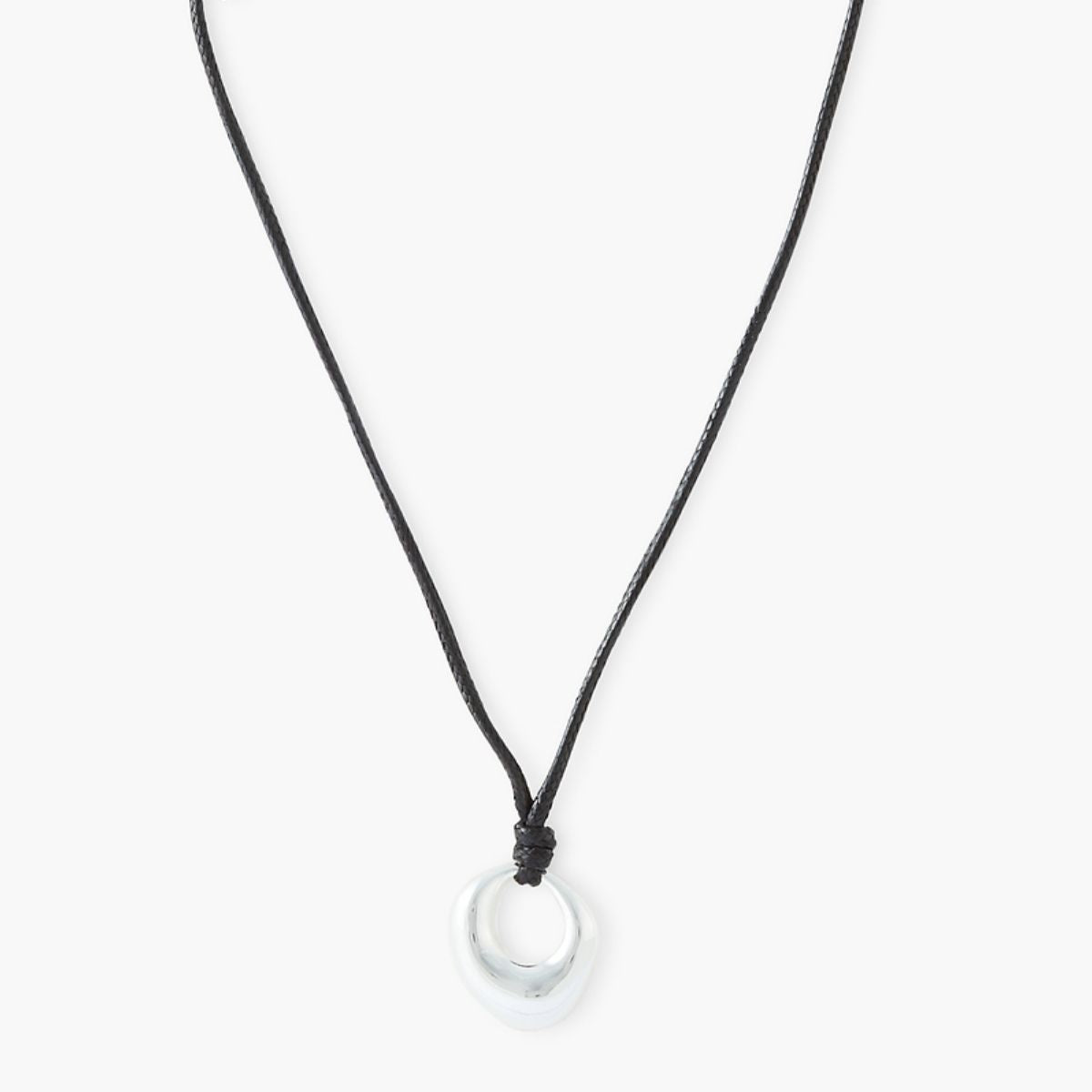 Collier cordon pendentif argenté
