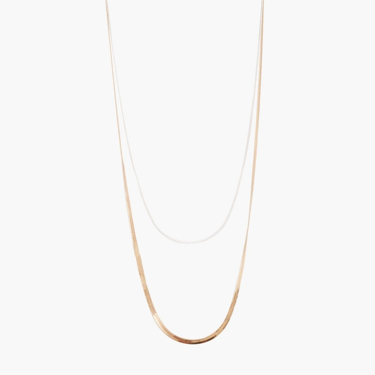 Set de 2 colliers chaînes miroir