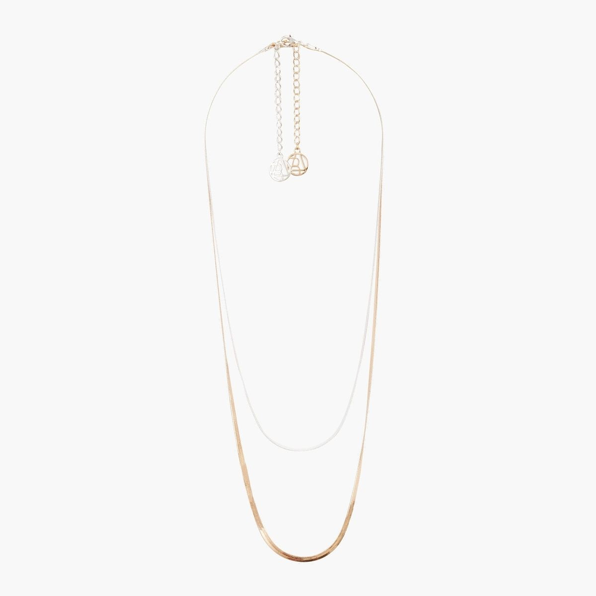Set de 2 colliers chaînes miroir