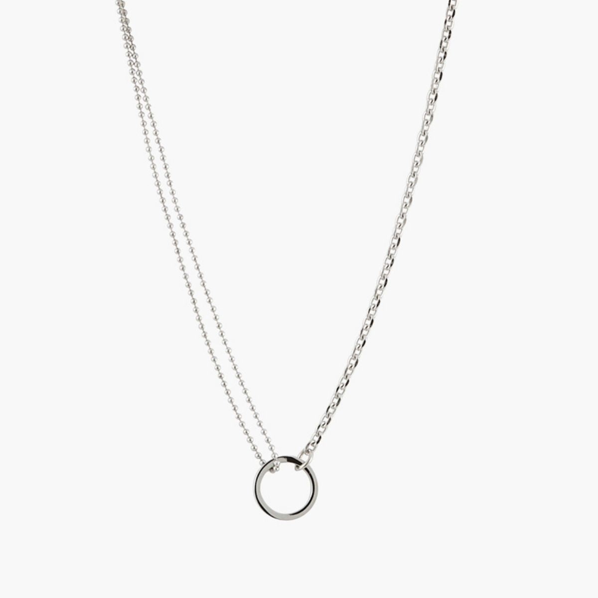 Collier avec anneau Acier Inoxydable argenté