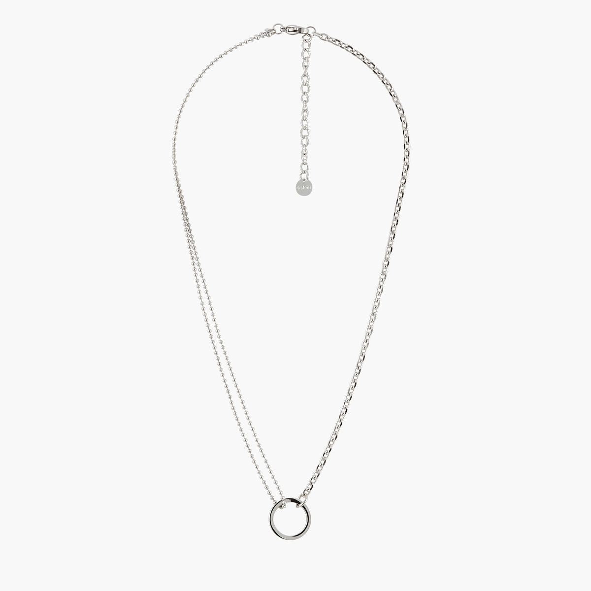 Collier avec anneau Acier Inoxydable argenté