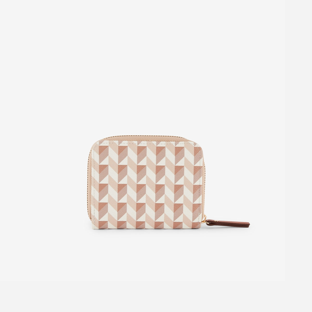 Portefeuille monogramme beige et camel