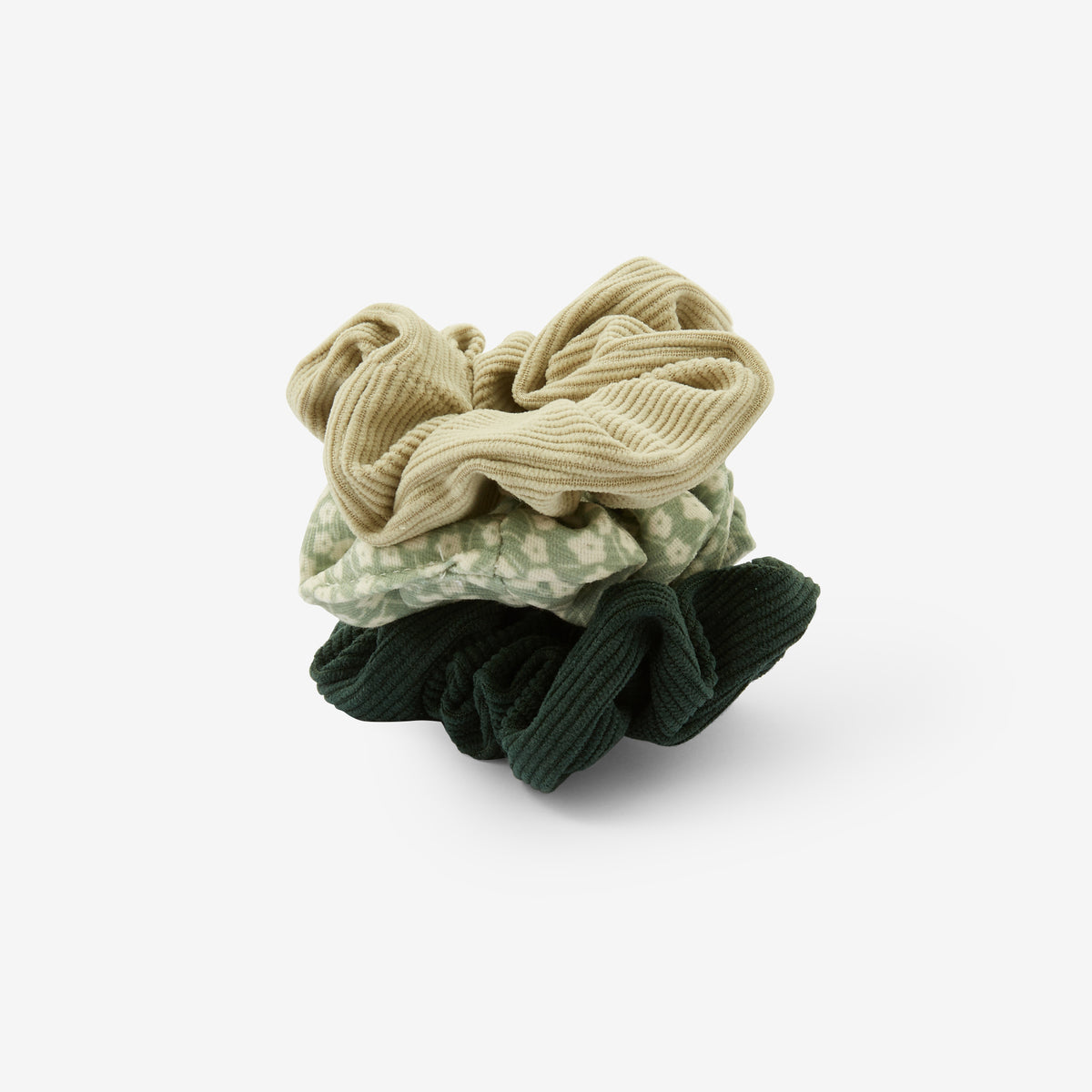 Set de 3 chouchous assortis fleurs et unis