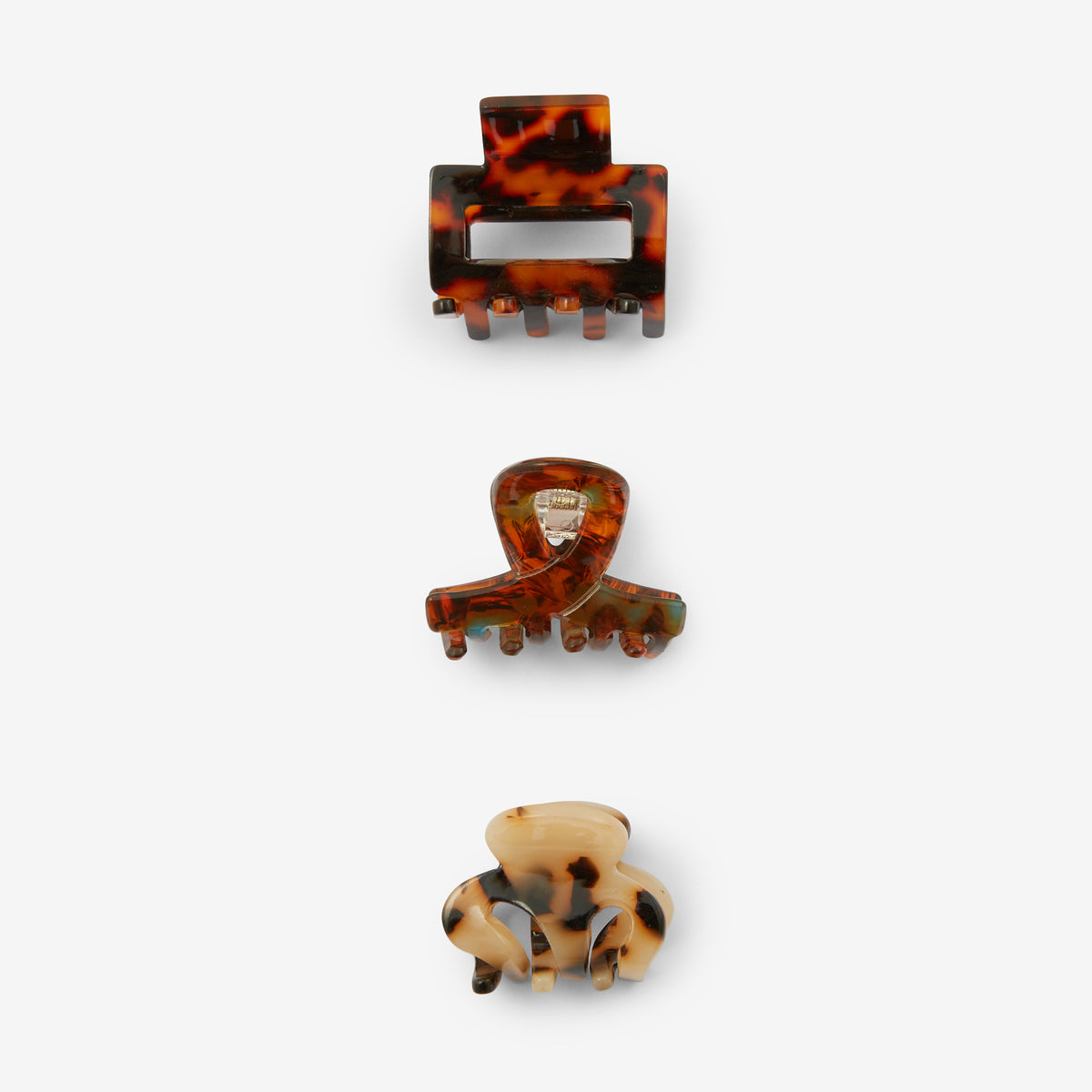 Set de 3 petites pinces à cheveux écailles
