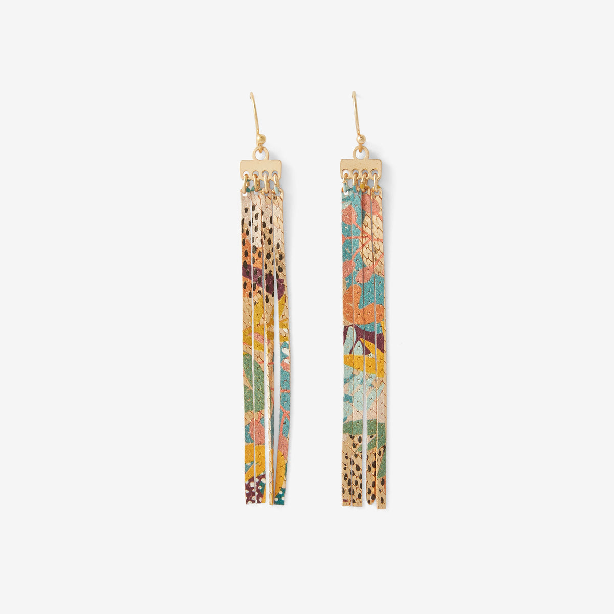 Boucles d'oreilles longues Balagane chaines imprimé