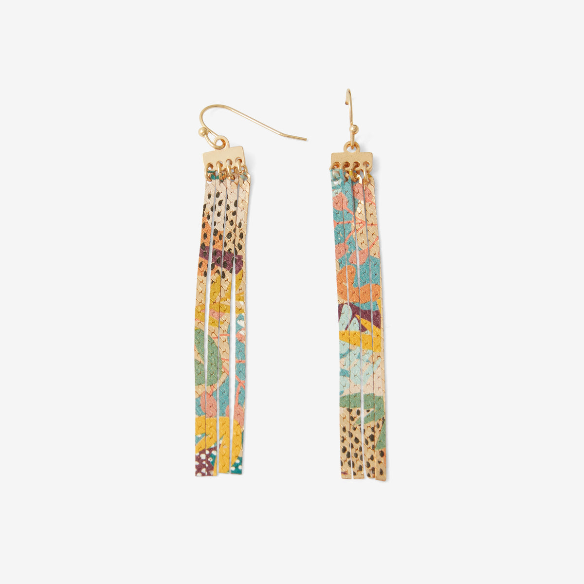 Boucles d'oreilles longues Balagane chaines imprimé