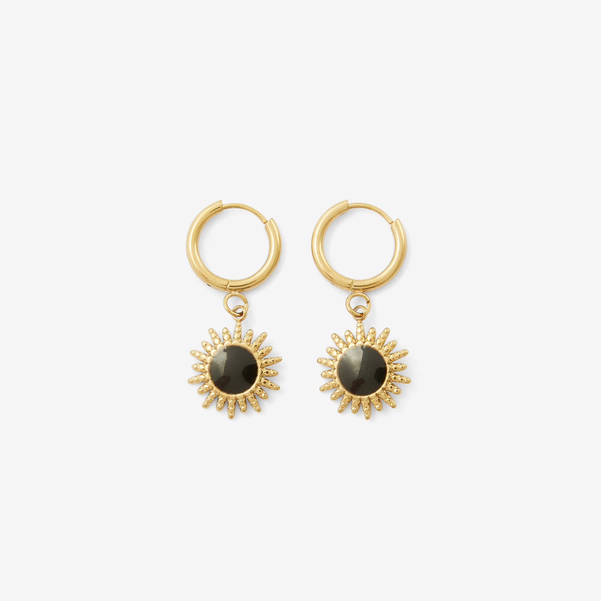 Boucles d'oreilles pendentif soleil acier inoxydable