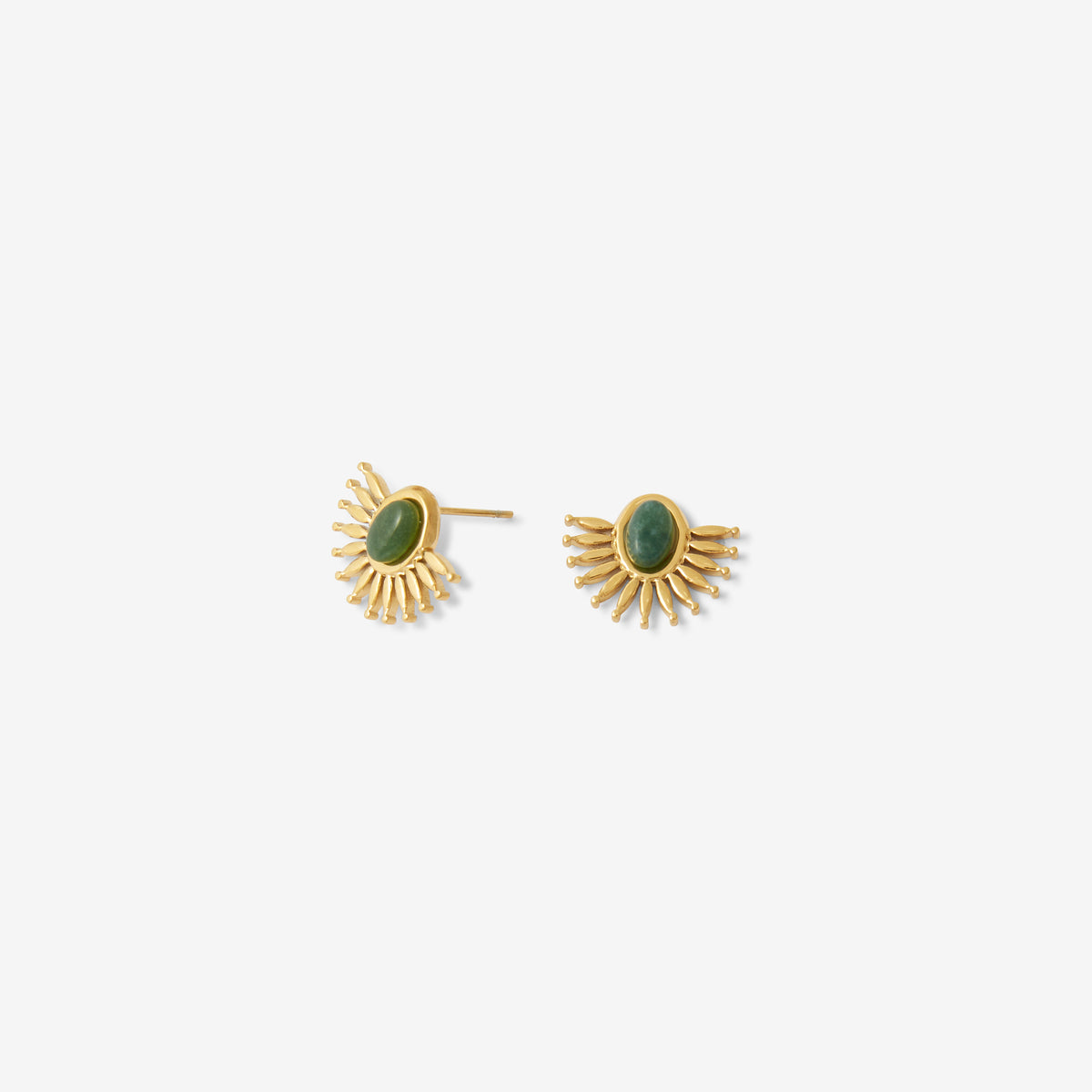 Boucles d'oreilles demi-lune en acier inoxydable avec pierre