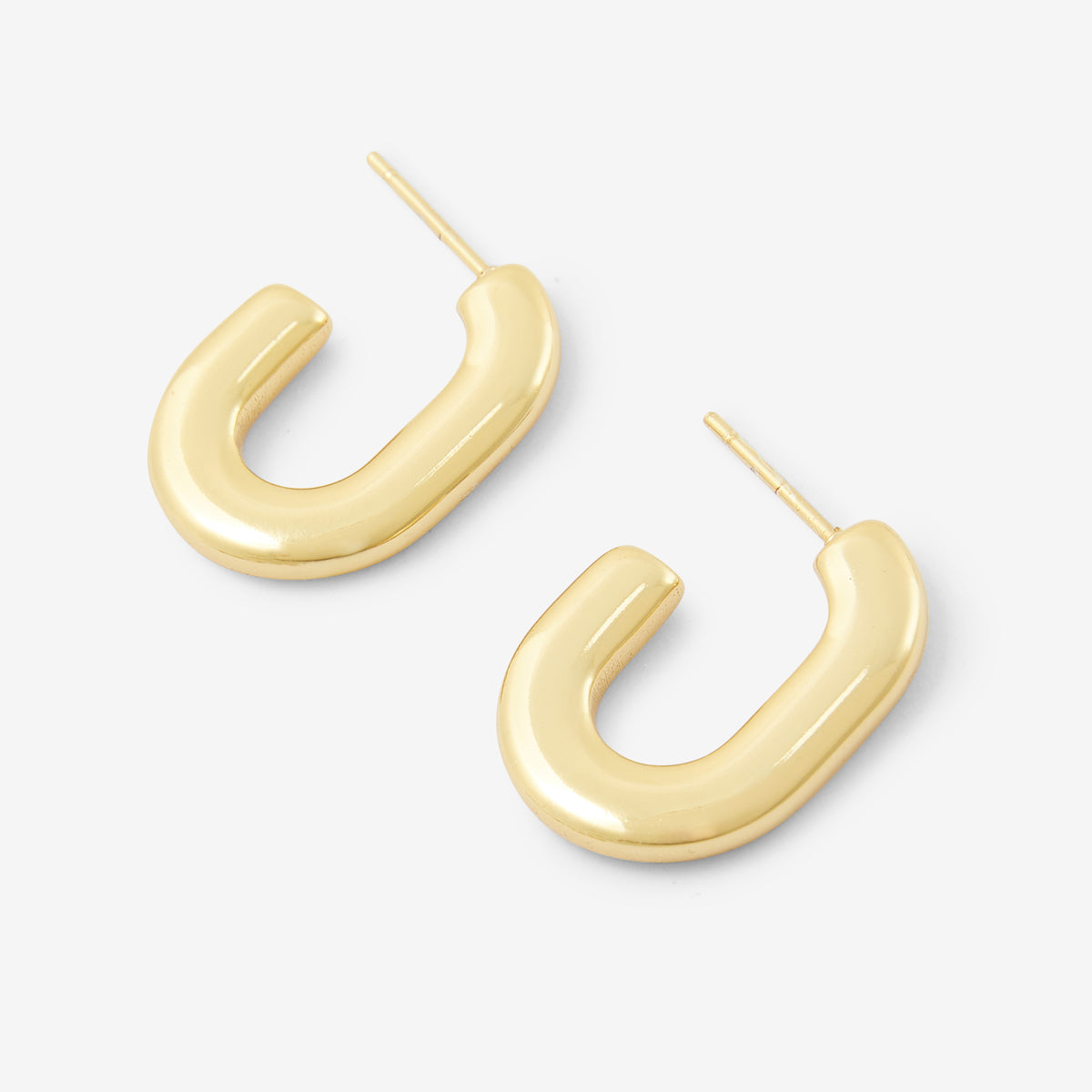 Créoles rectangulaires en acier inoxydable