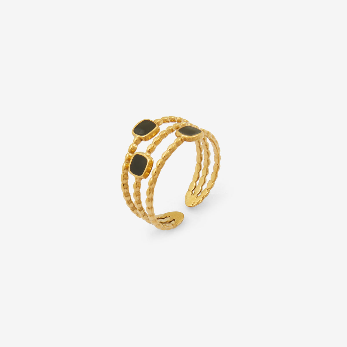 Bague 3 rangs acier inoxydable
