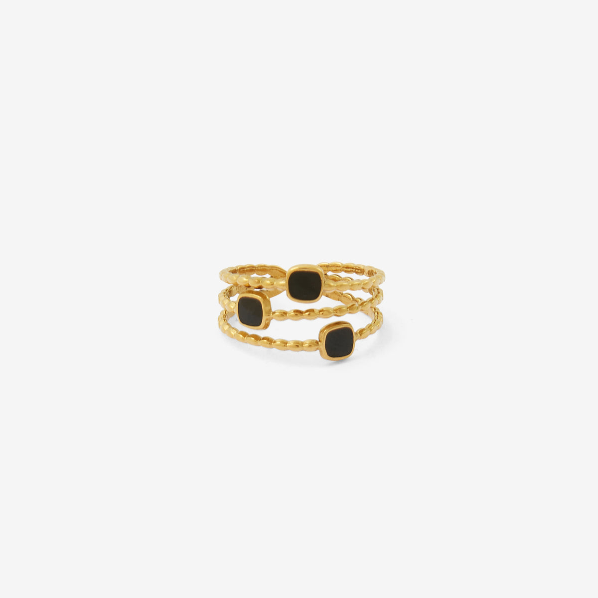 Bague 3 rangs acier inoxydable