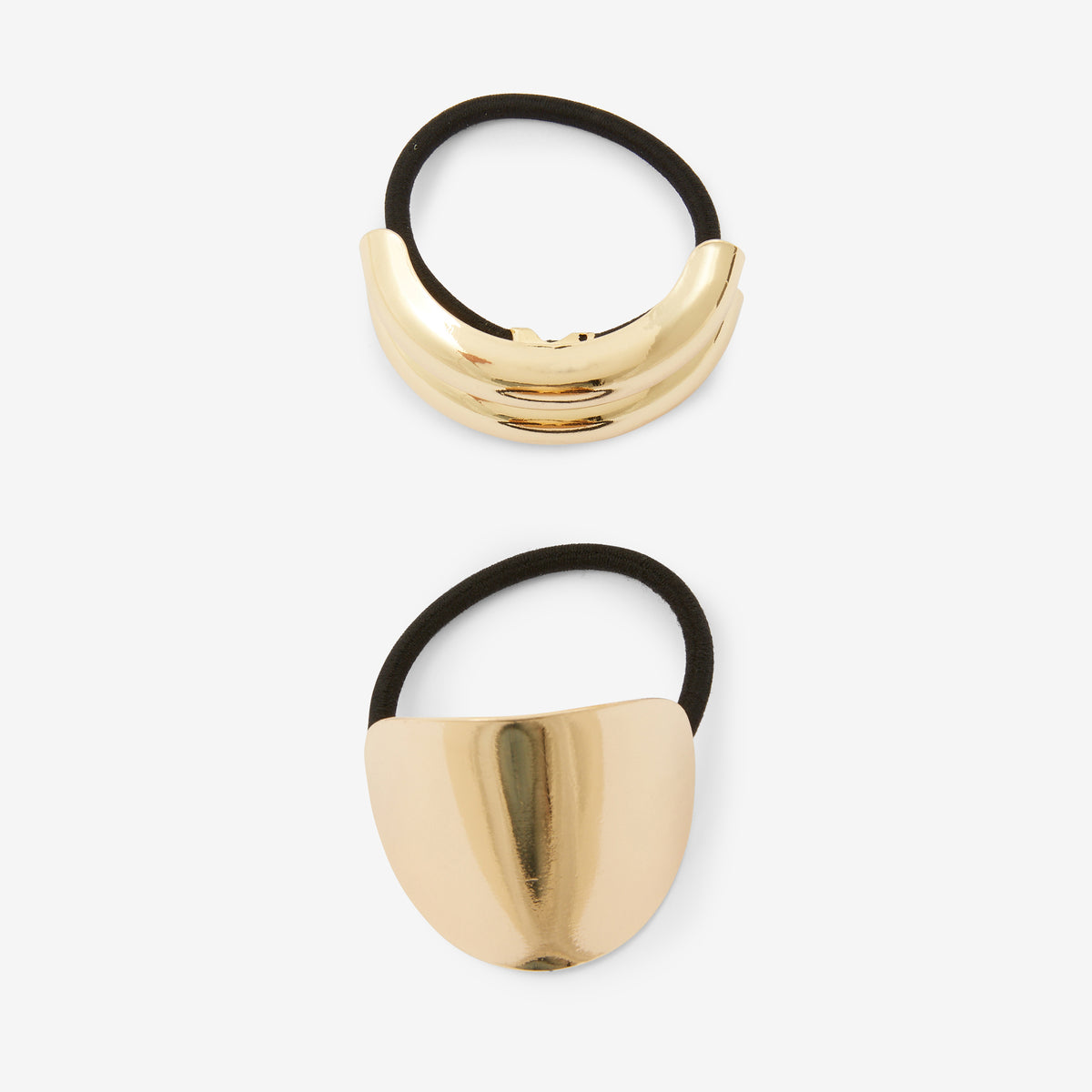 Set de 2 élastiques à cheveux avec pièce en métal
