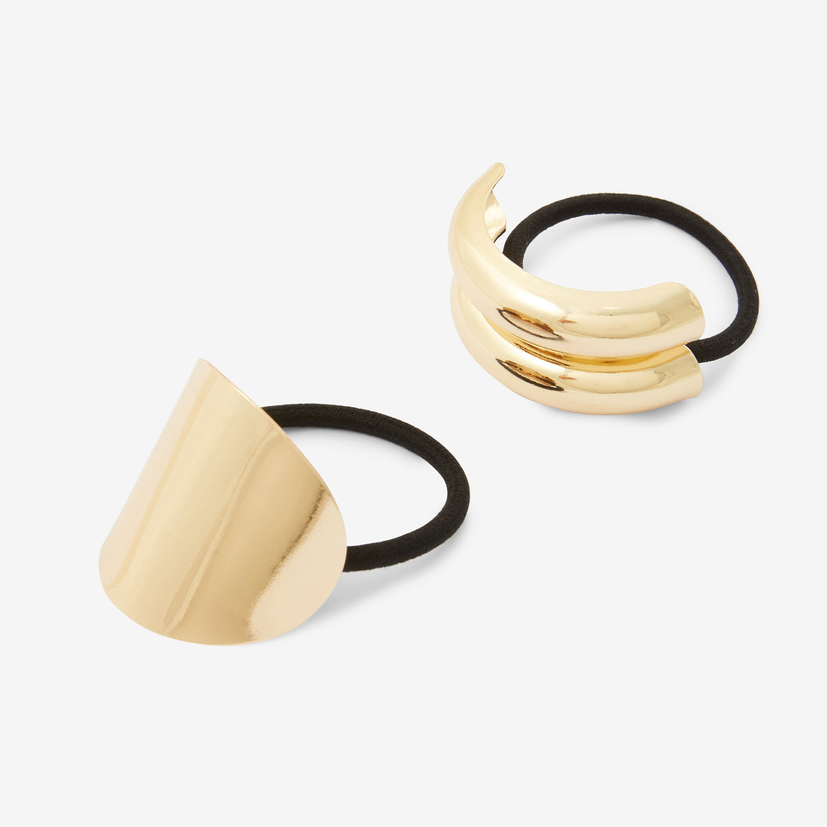 Set de 2 élastiques à cheveux avec pièce en métal