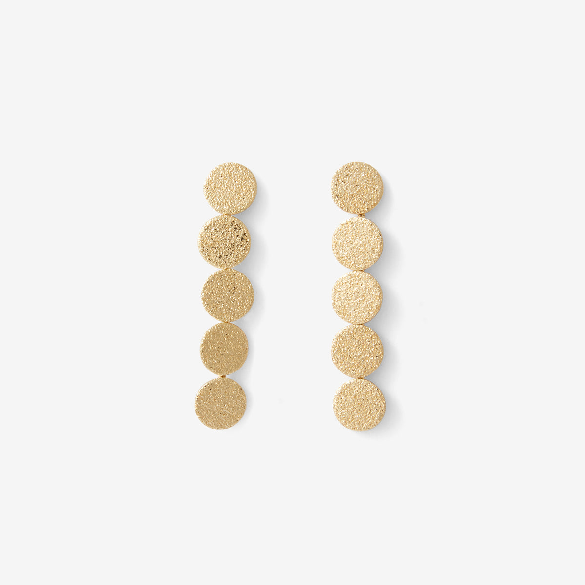 Boucles d'oreilles longues disques dorés