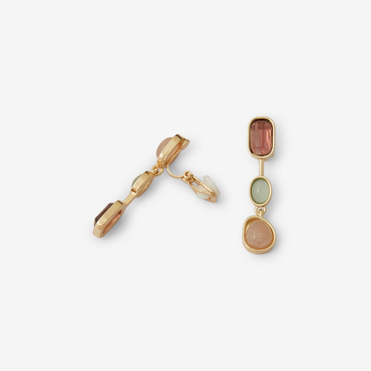 Boucles d'oreilles clips asymétriques