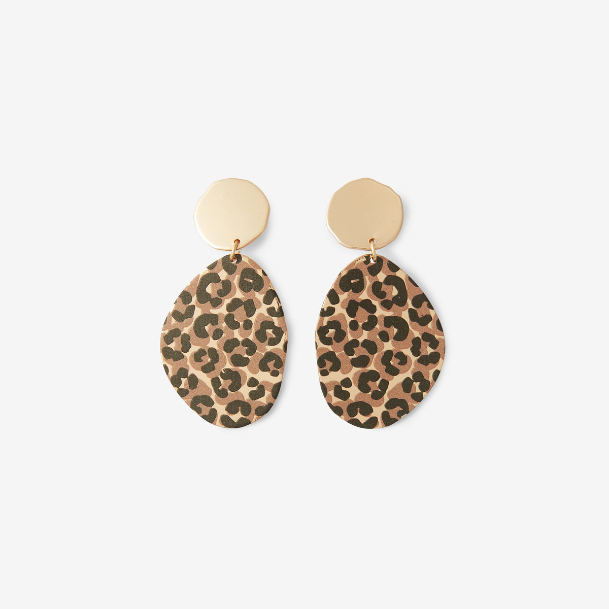 Boucles d'oreilles à clips pendentif léopard