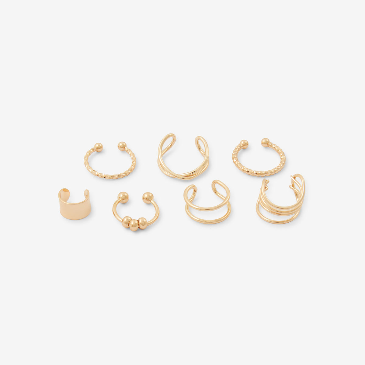 Set de 7 ear cuffs dorés