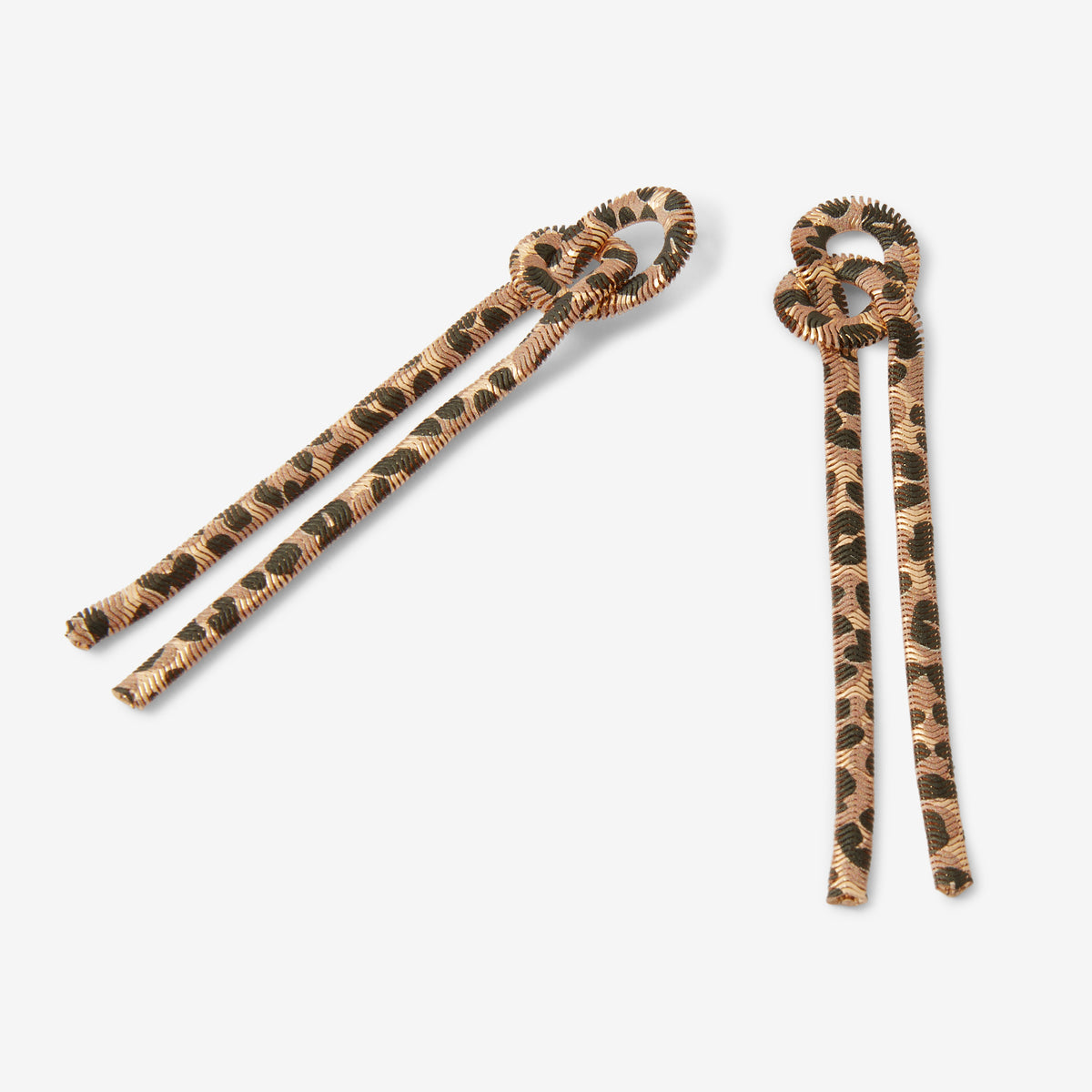 Boucles d'oreilles chaines nouées imprimées léopard Balagane