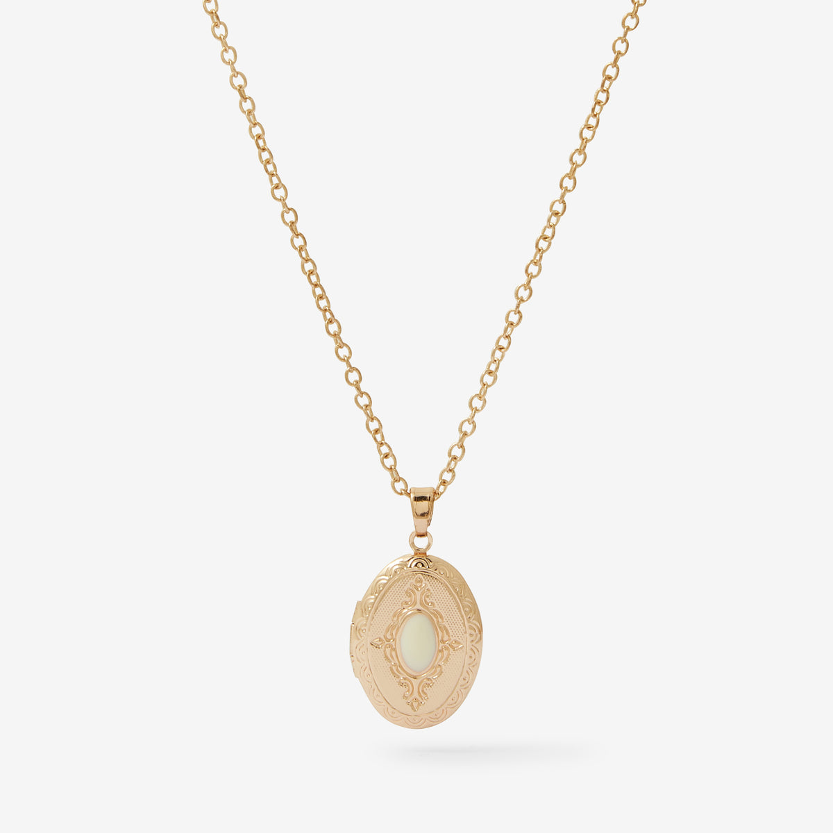 Collier locket pendentif ovale