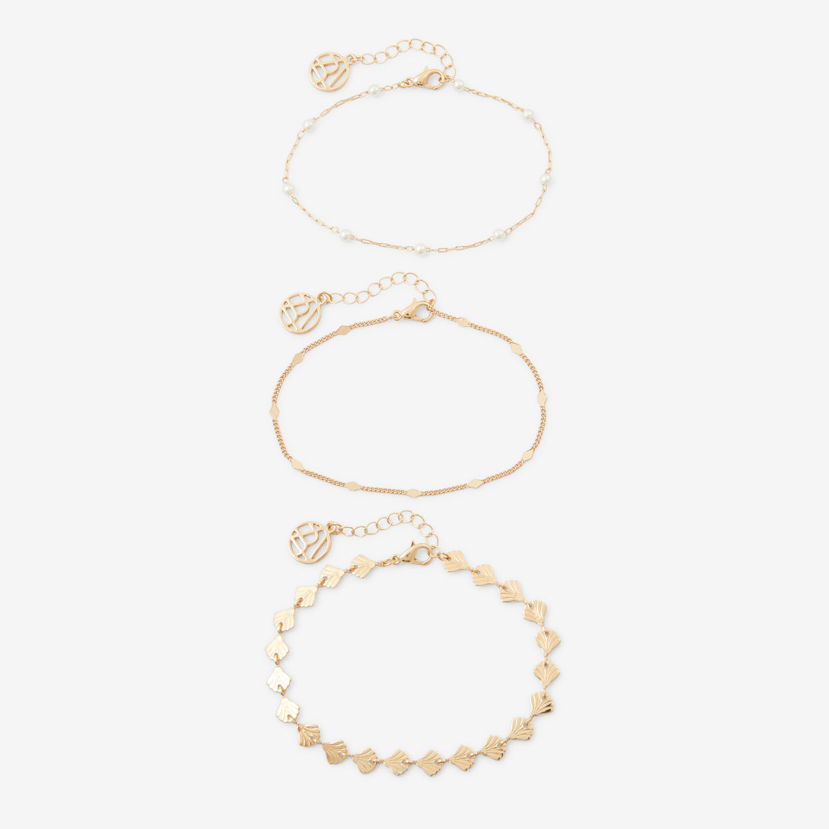 Set x3 bracelets chaîne assorties