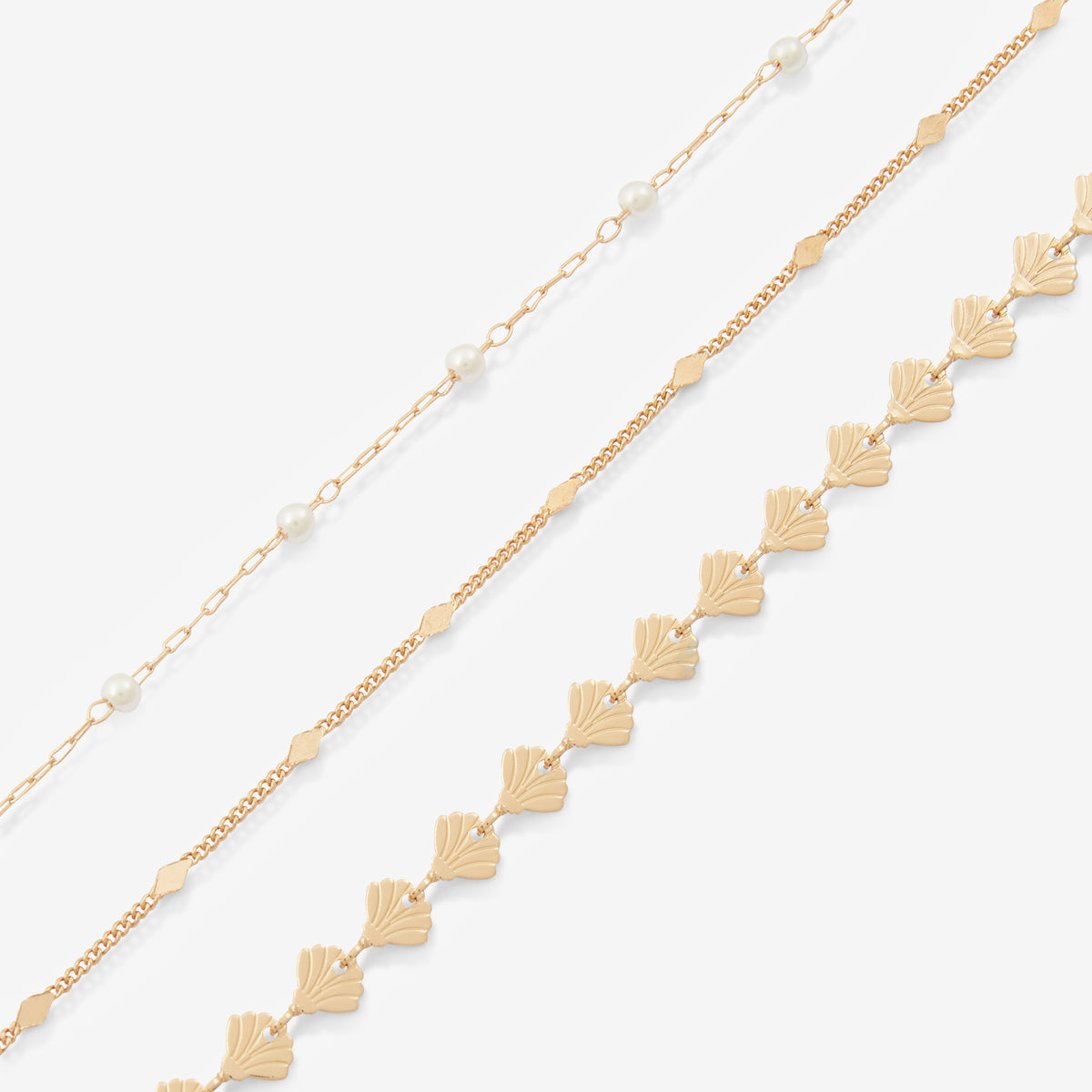 Set x3 bracelets chaîne assorties
