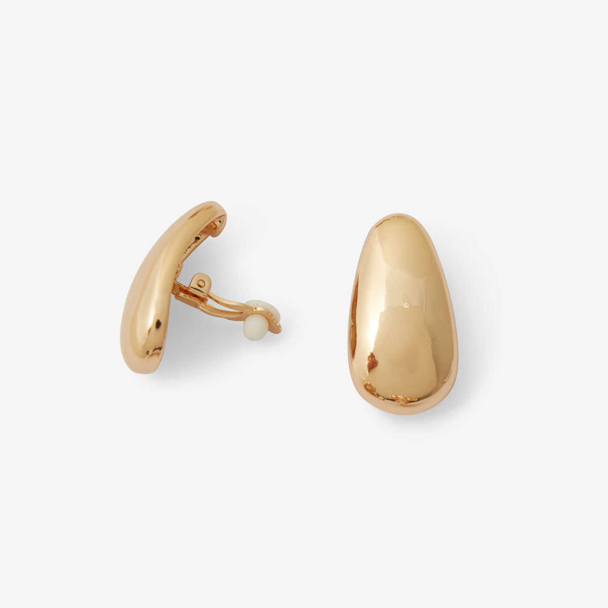 Boucles d'oreilles clips galets dorés