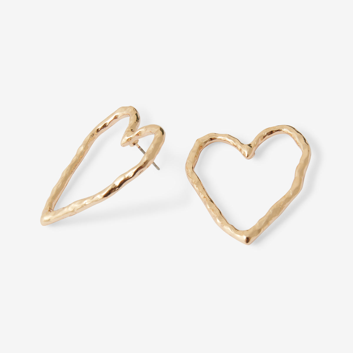 Boucles d'oreilles cœur ajouré martelé