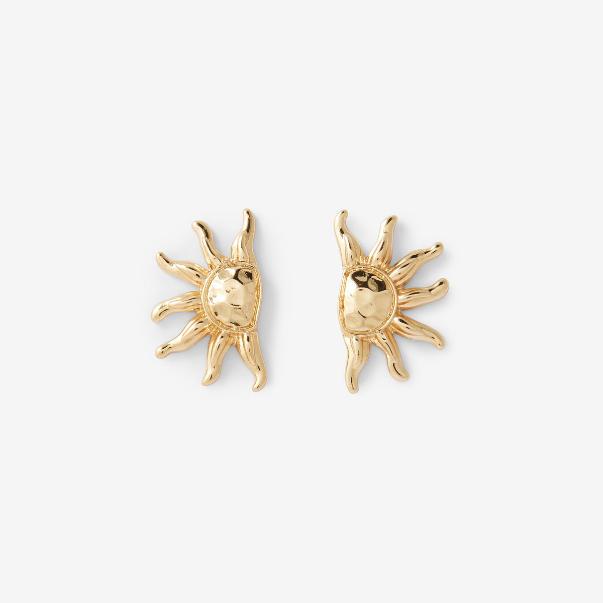 Boucles d'oreilles demi soleils dorés