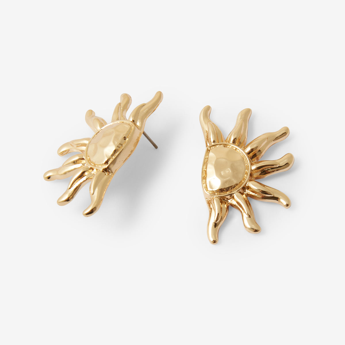 Boucles d'oreilles demi soleils dorés