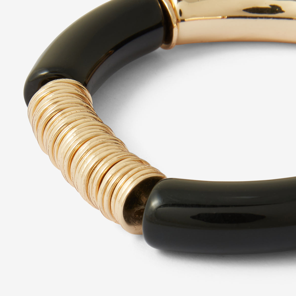 Bracelet élastique tube noir et doré