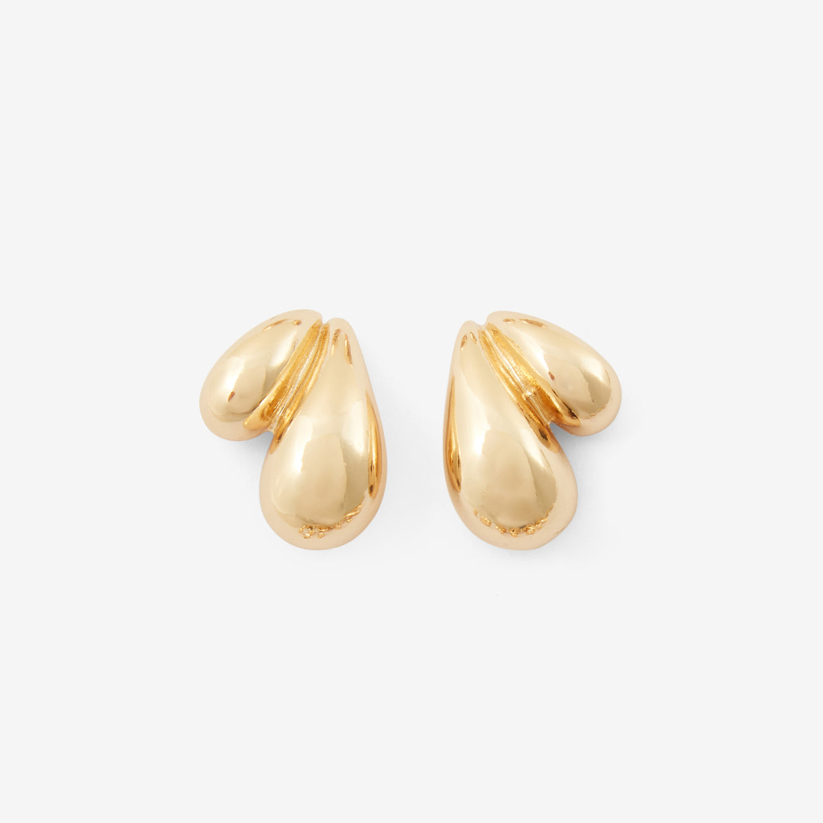 Boucles d'oreilles double gouttes doré