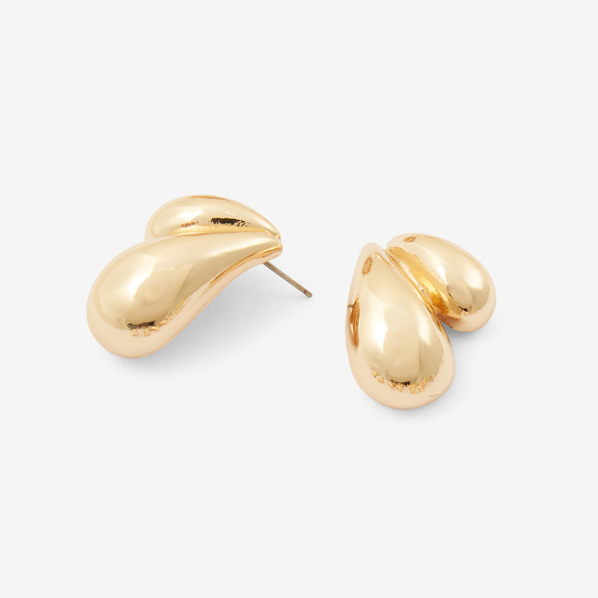 Boucles d'oreilles double gouttes doré