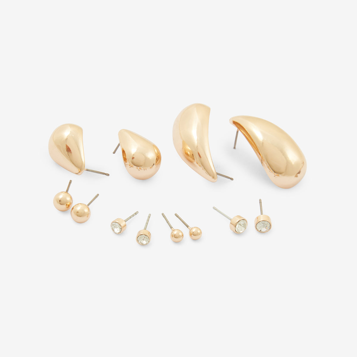Set de 6 paires de boucles d’oreilles dorées